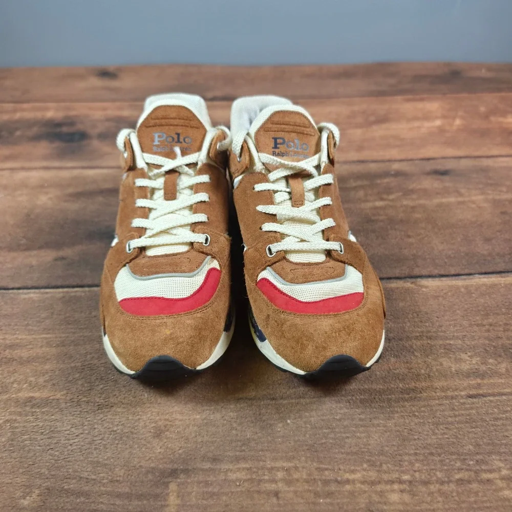 Polo Ralph Lauren Trackstr 200 Mens 11 Brown Good Suede Athletic Sneakers